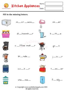 Kitchen appliances vocabulary worksheets - worksheetspack