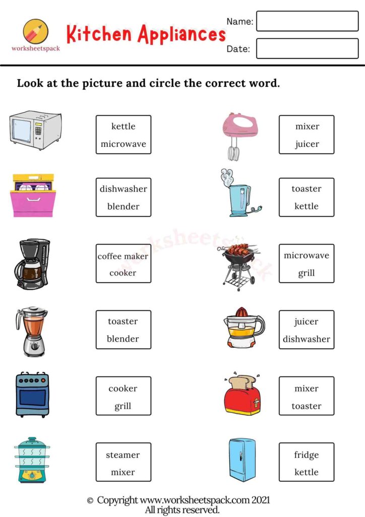 Kitchen appliances vocabulary