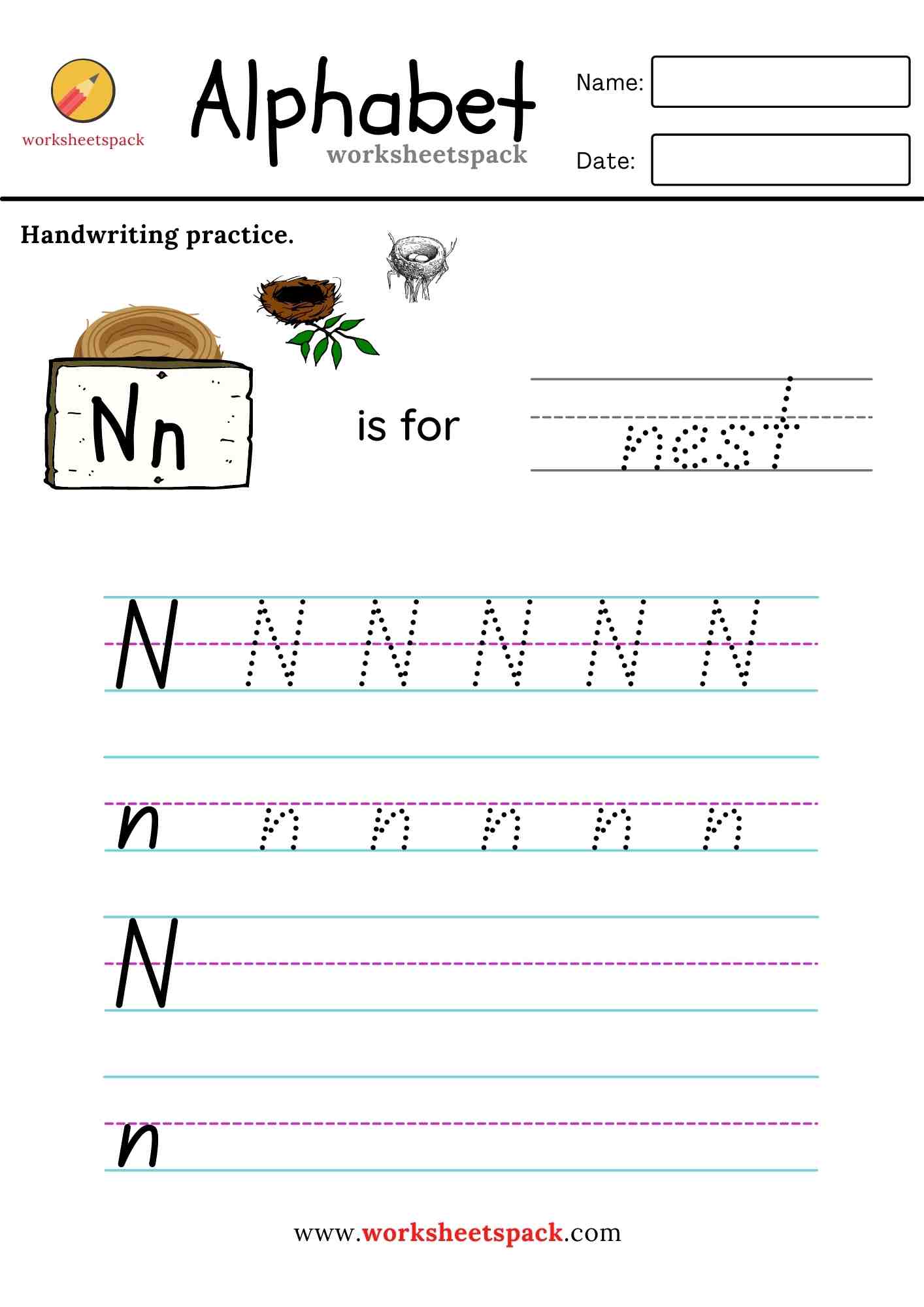 Letter tracing worksheets PDF - worksheetspack