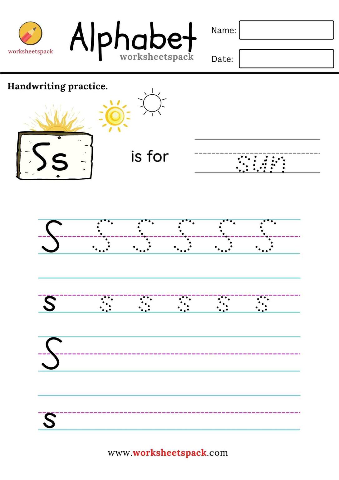 Letter tracing worksheets PDF - worksheetspack