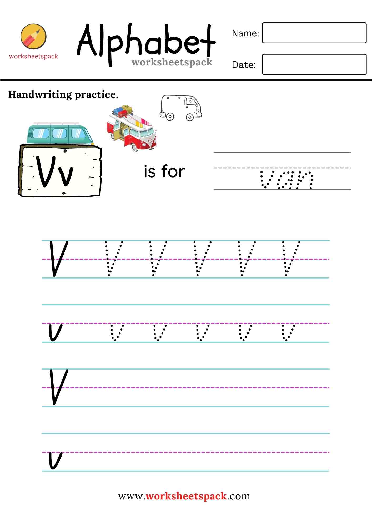 Letter tracing worksheets PDF - worksheetspack