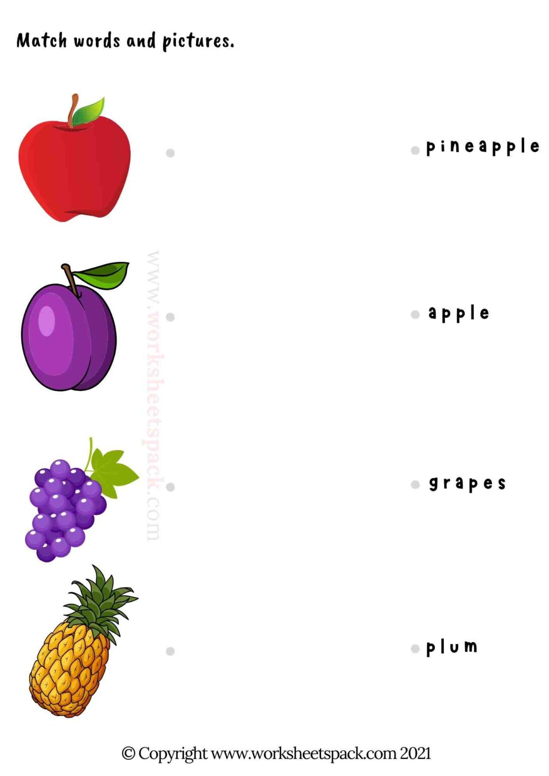 Fruits activities for preschoolers - worksheetspack