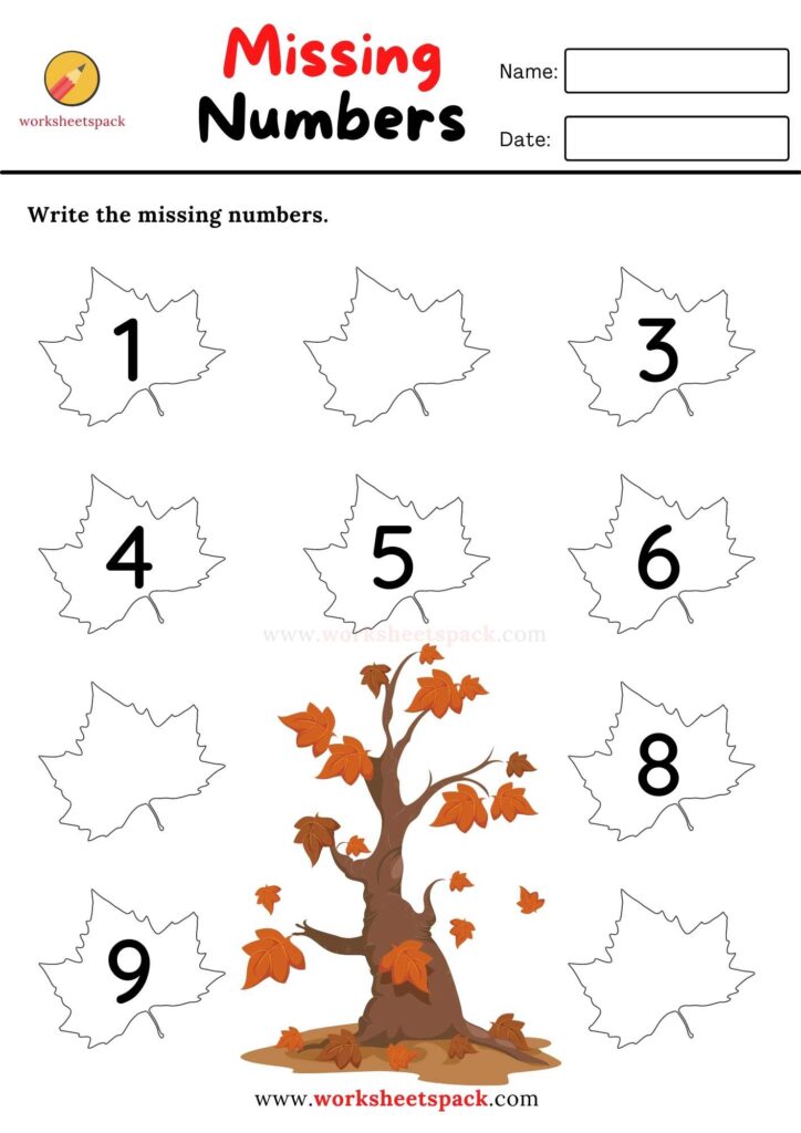 Missing numbers worksheet