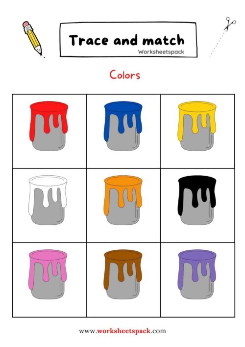 Color Words Tracing Worksheets