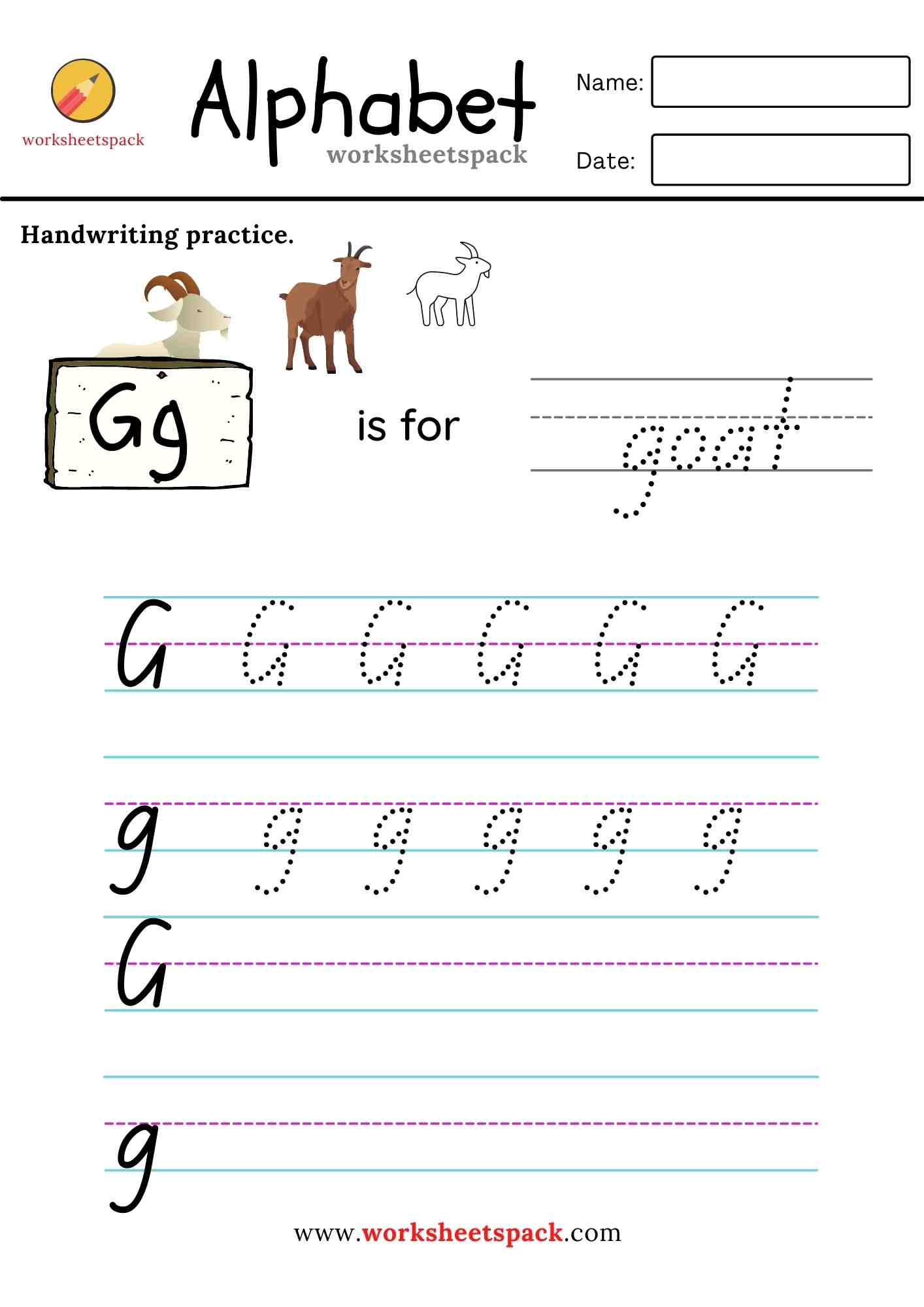 Letter tracing worksheets PDF - worksheetspack