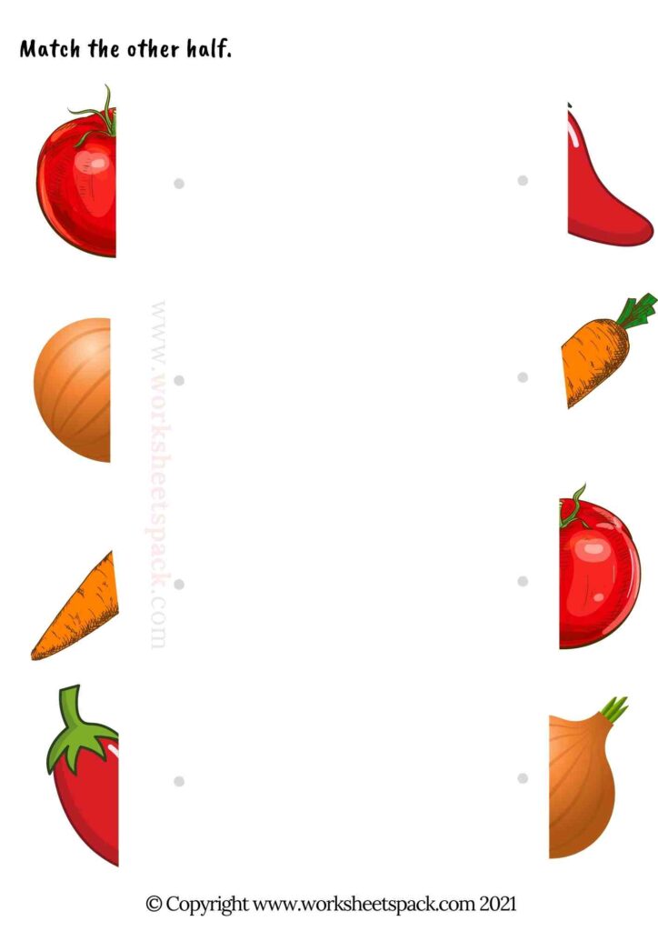 Printable vegetable activity sheets