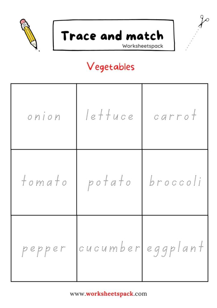 FRUITS AND VEGETABLES VOCABULARY WORKSHEETS