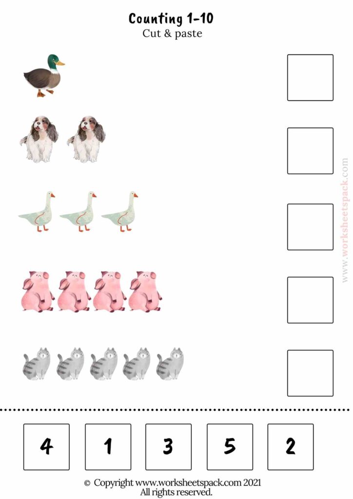 Counting Farm Animals Worksheet Worksheetspack