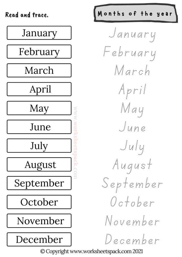 MONTHS OF THE YEAR ACTIVITIES PDF