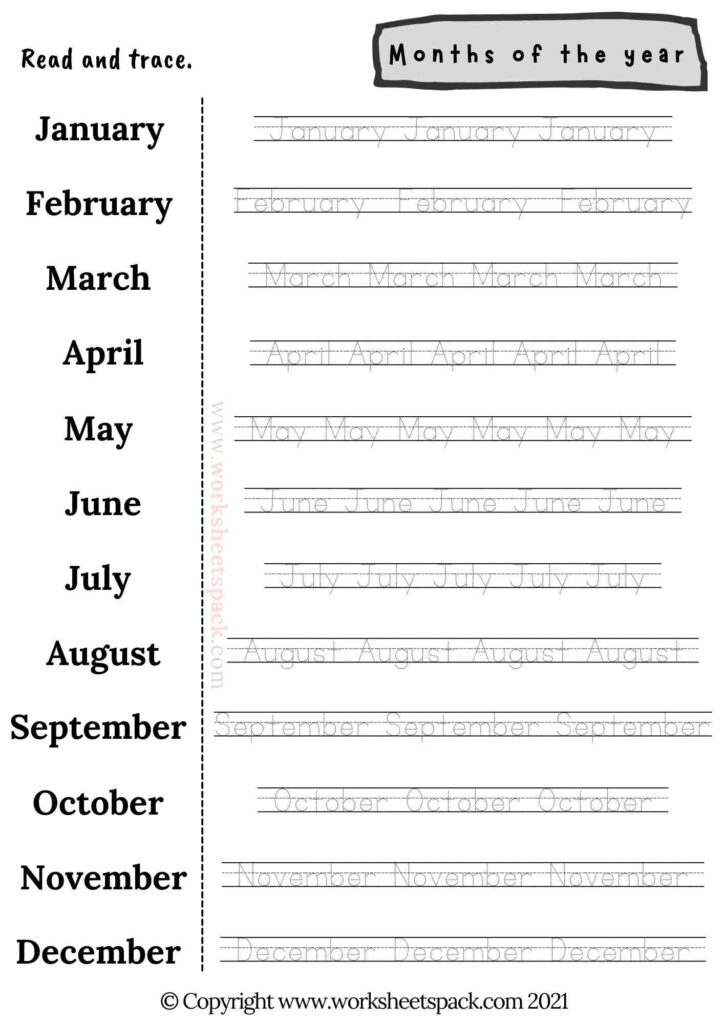 MONTHS OF THE YEAR ACTIVITIES PDF