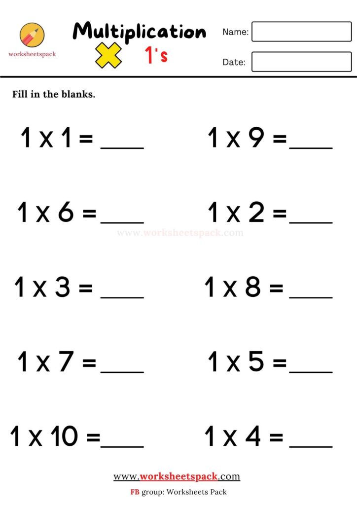 MULTIPLICATION PRACTICE SHEETS
