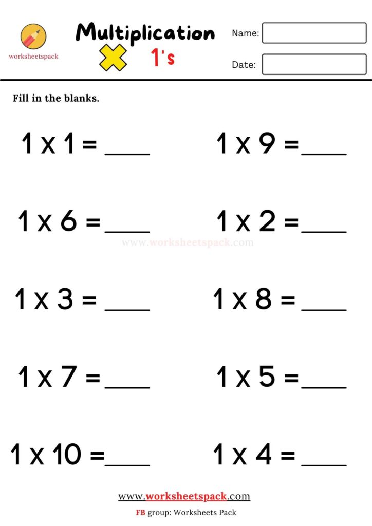 Multiplication Practice Sheets PDF Worksheetspack