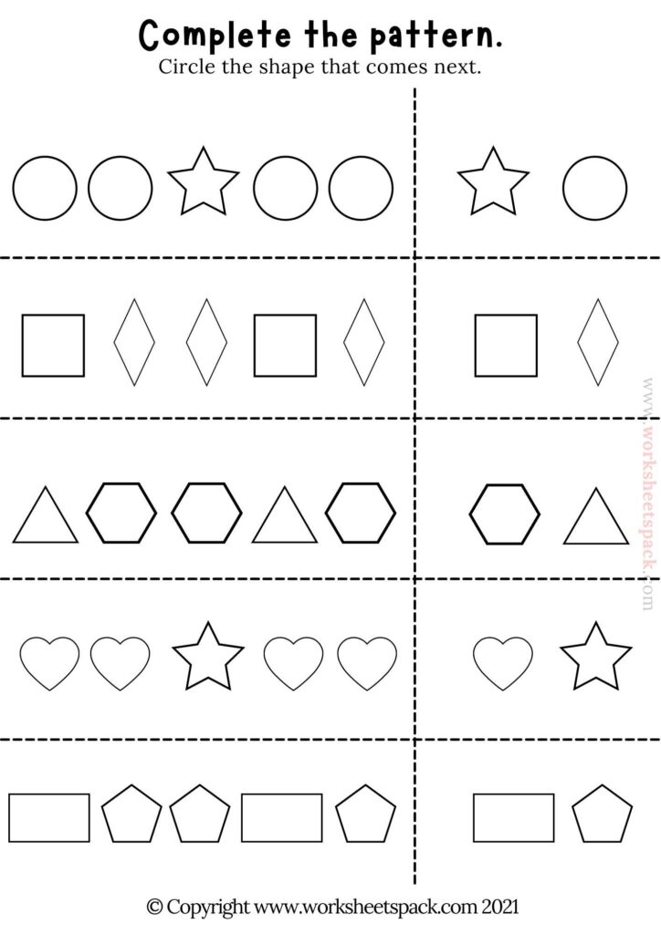 Patterns: Circle the next shape