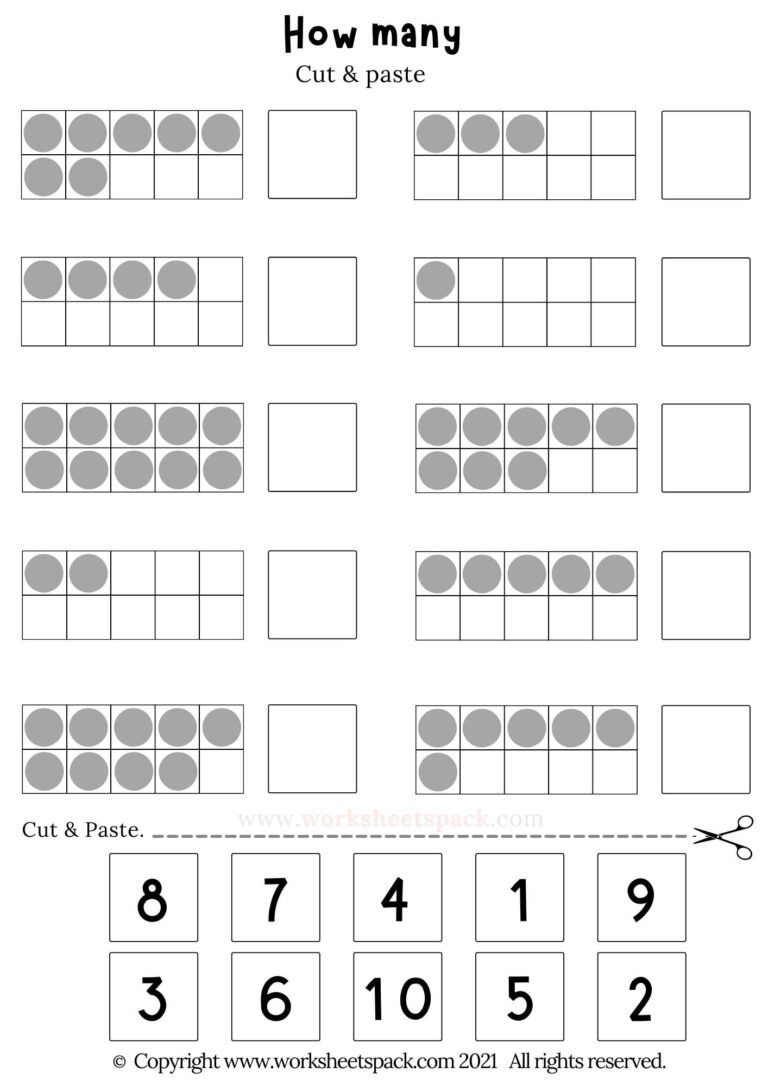 Cut and Paste Worksheets - worksheetspack