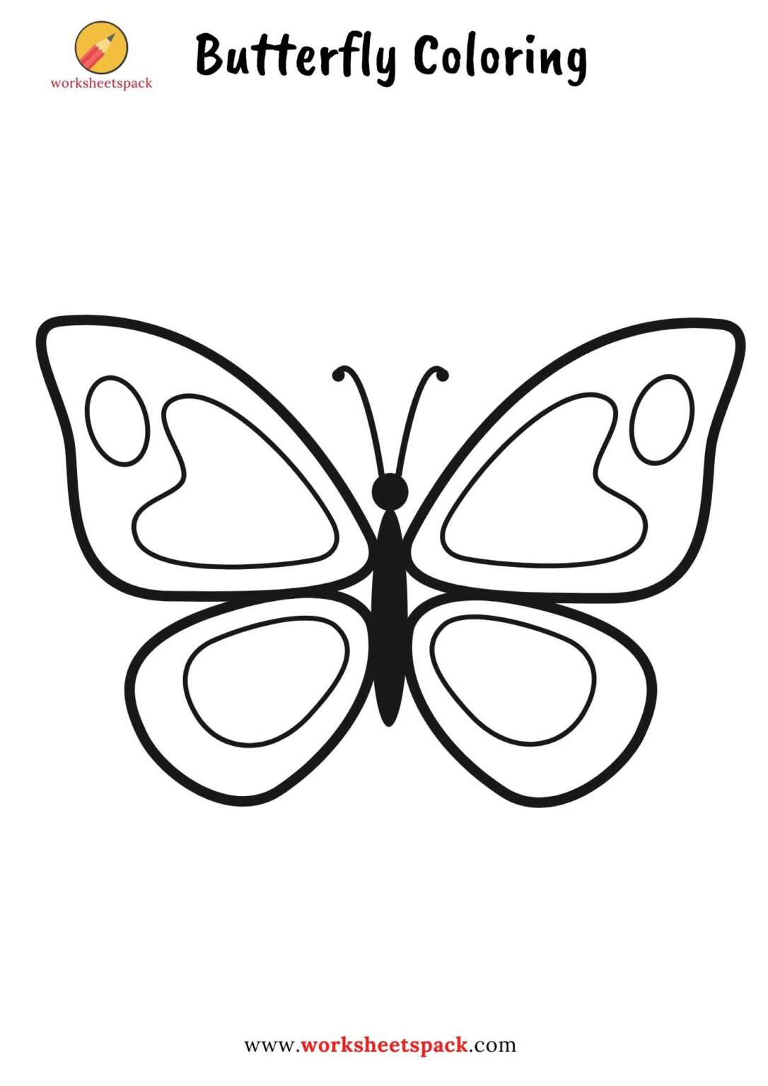 Butterfly coloring pages - worksheetspack