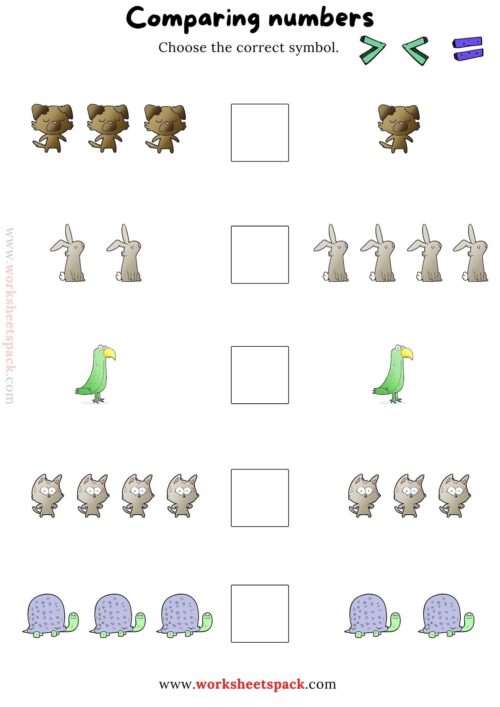 Comparing numbers - worksheetspack