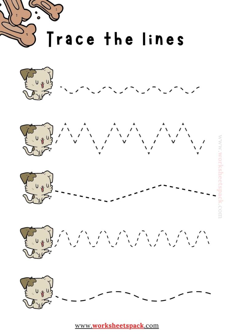 Tracing lines worksheets for toddlers - worksheetspack