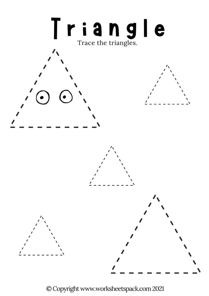 FREE TRIANGLE TRACING WORKSHEETS PRINTABLE