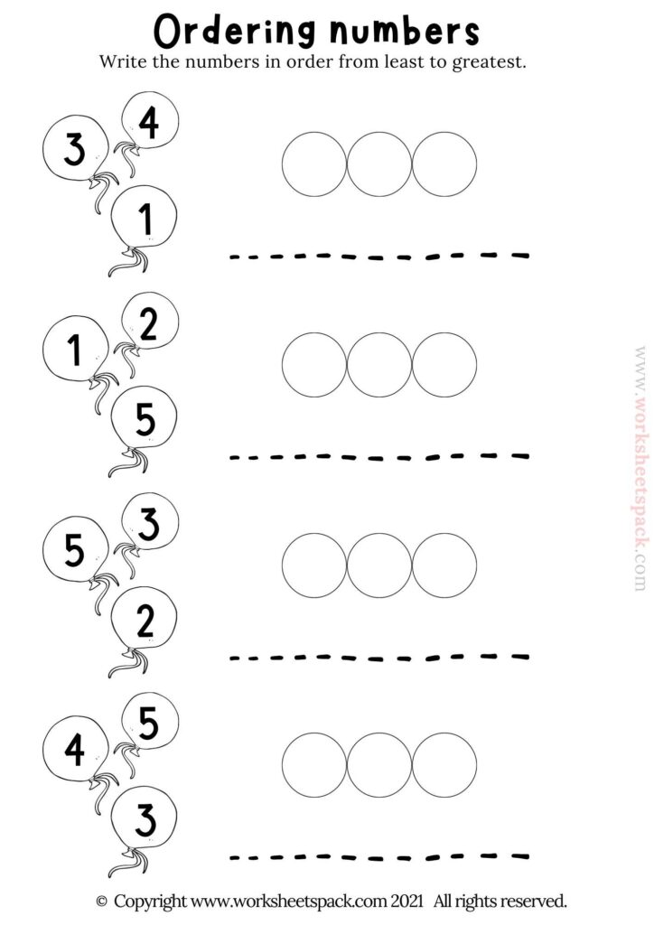 Ordering numbers 1-5