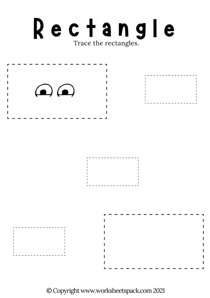 Rectangle tracing worksheet PDF