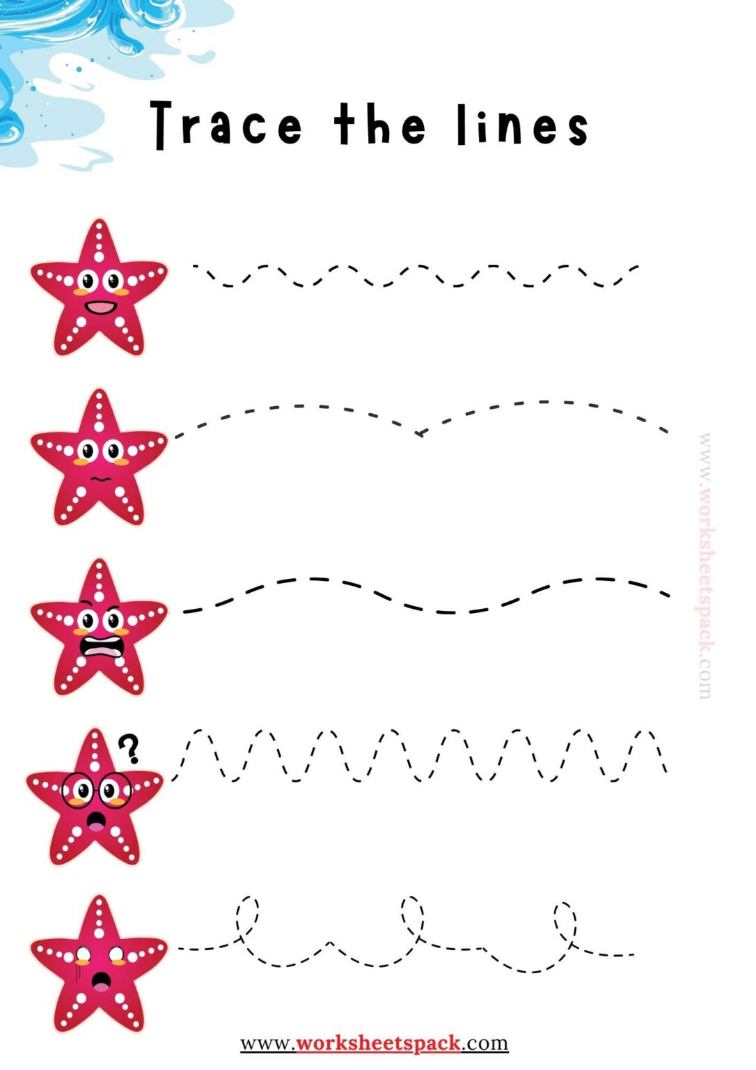 Tracing Curved Lines Worksheets Printable - worksheetspack