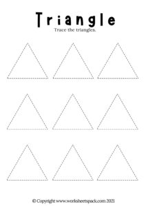 FREE Triangle Tracing Worksheets Printable - worksheetspack