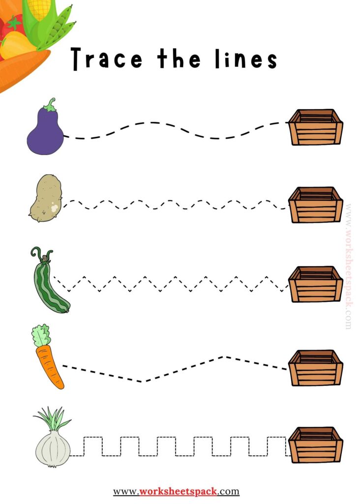 Vegetables tracing lines