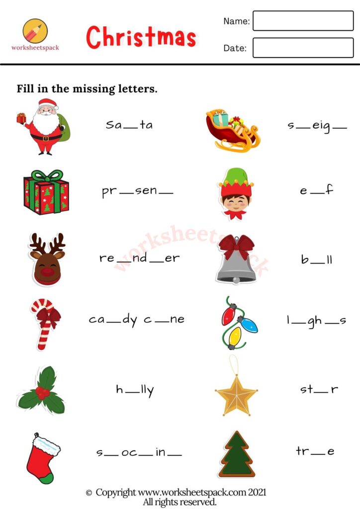 Christmas Missing Letters