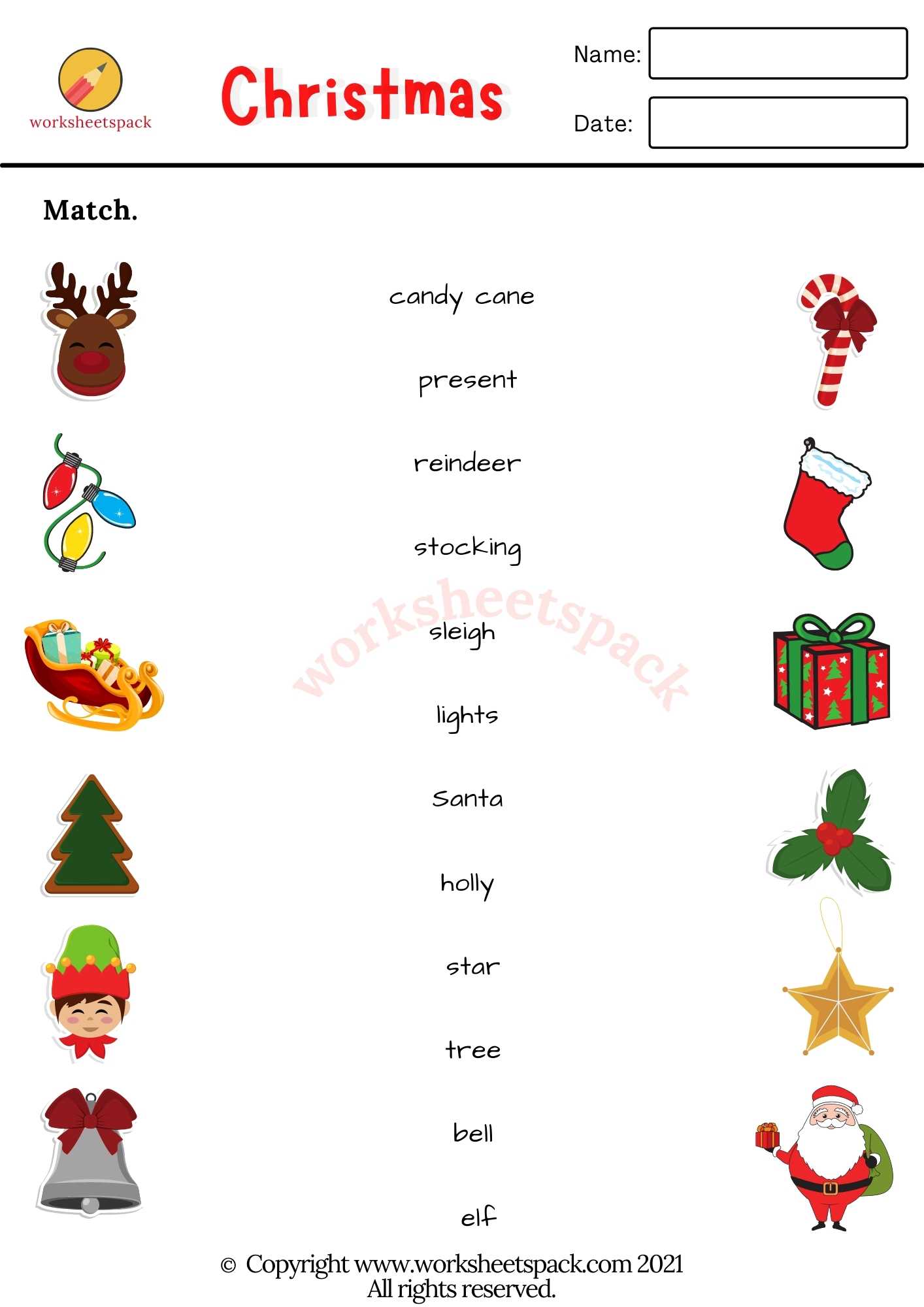 Free Printable Christmas Worksheets PDF Worksheetspack