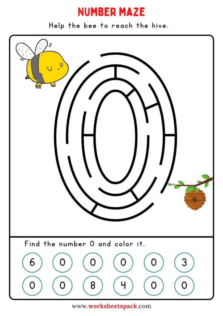 Number Maze Printable Worksheets