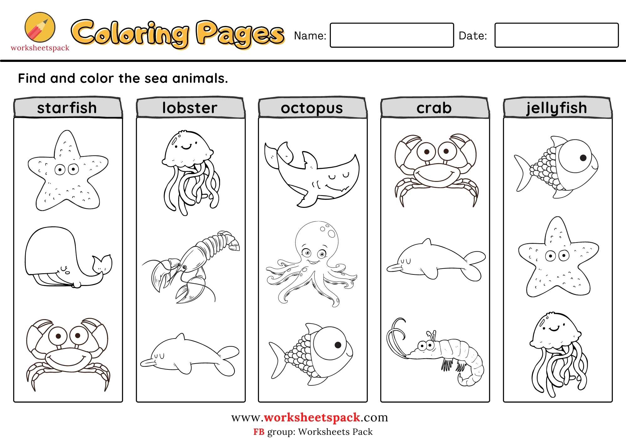 Free printable animals coloring pages - worksheetspack