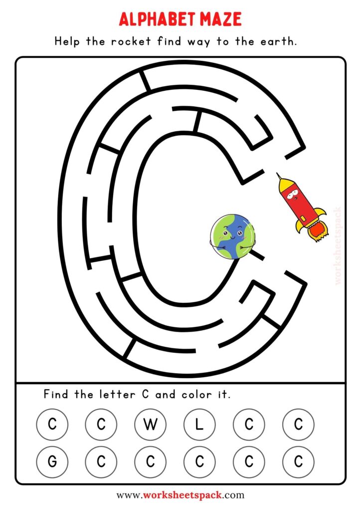 Alphabet Maze Worksheet