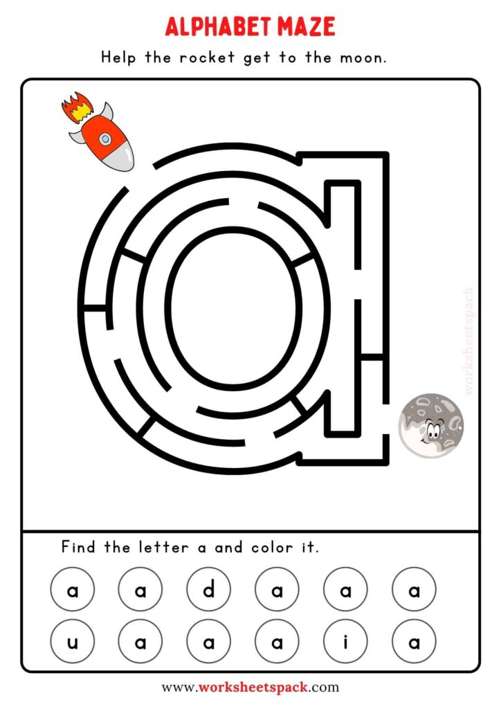 Alphabet Mazes Lowercase Letters Printable PDF