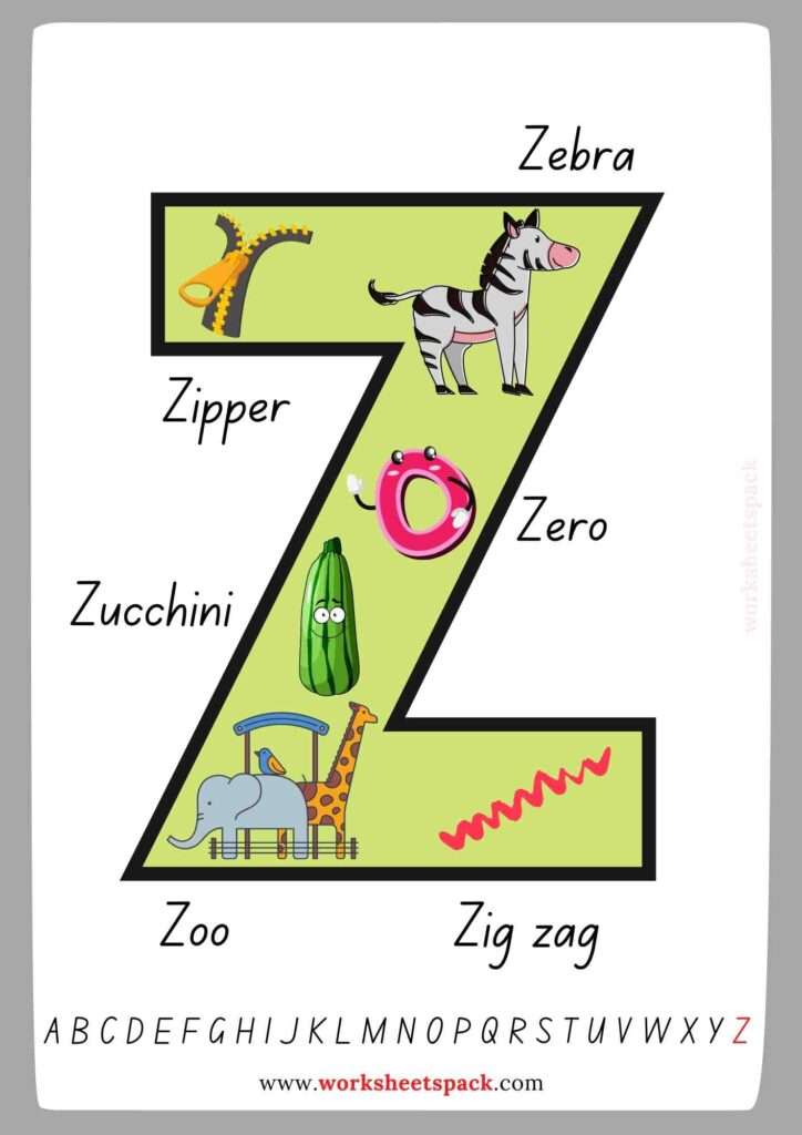 Alphabet pictures for each letter