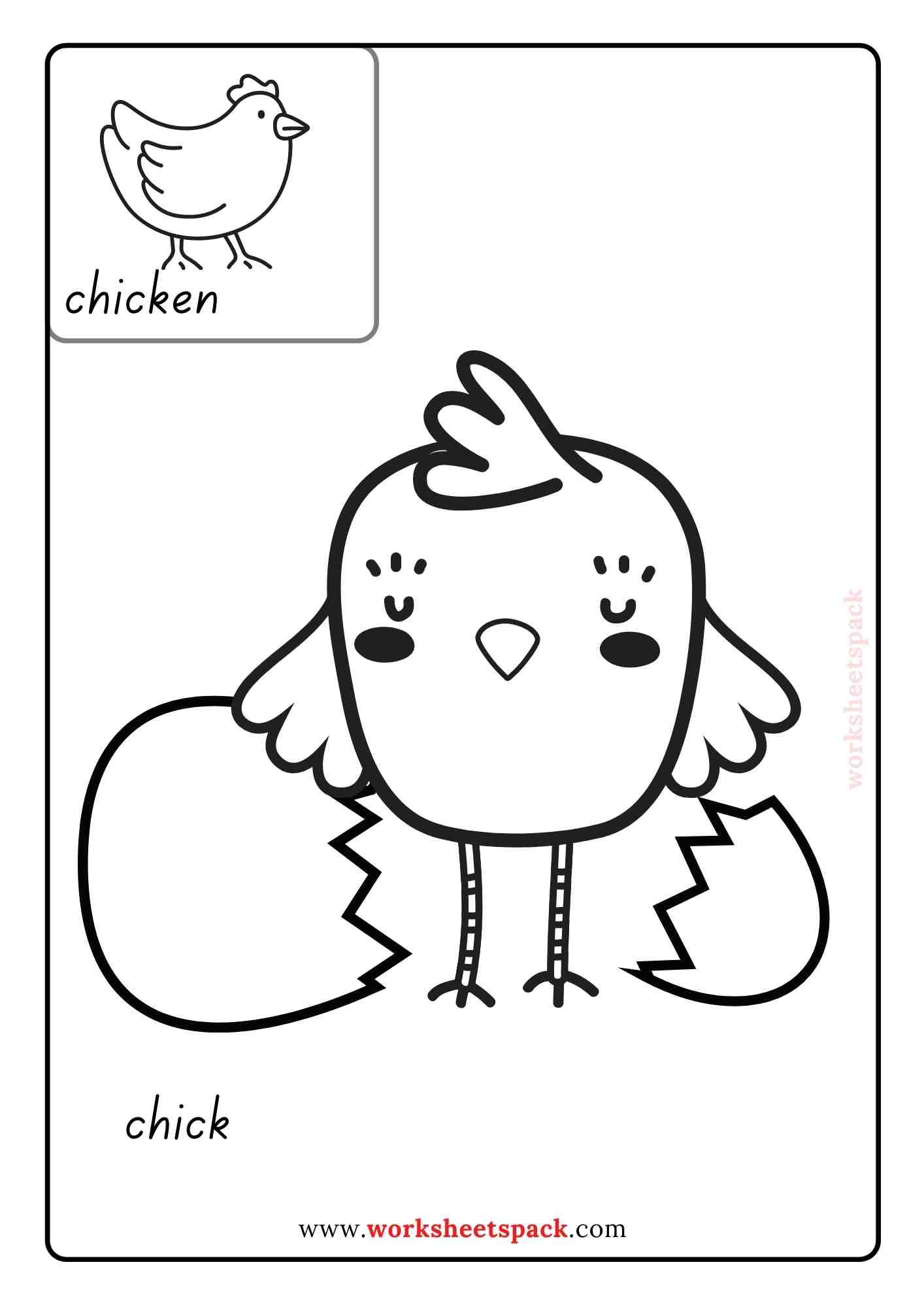 Cute Baby Animal Coloring Pages Printable - worksheetspack