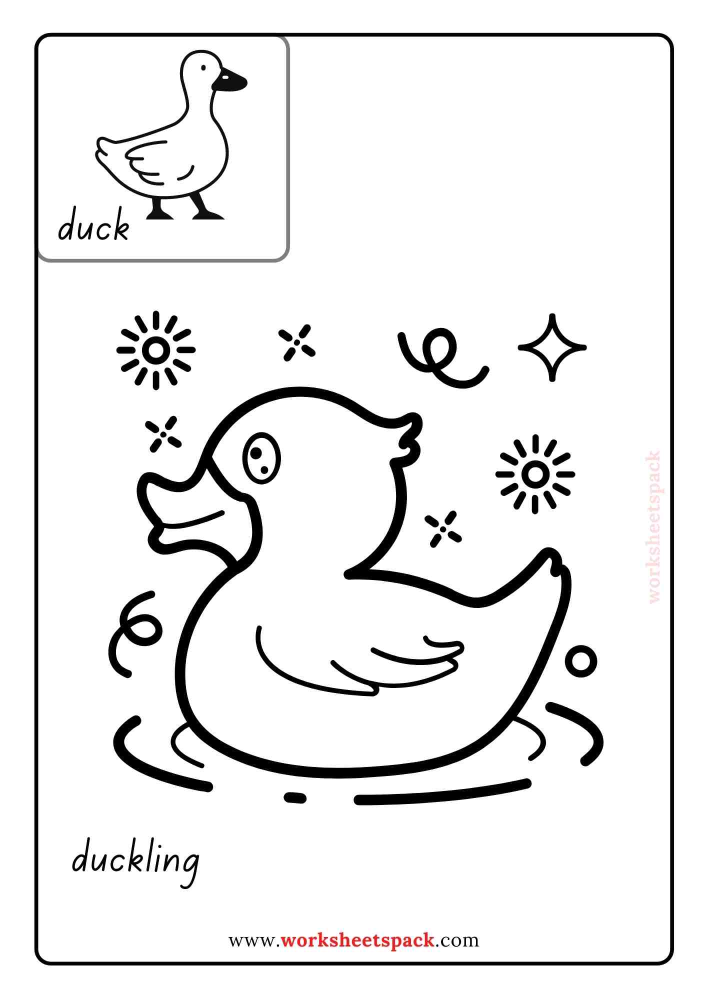 Cute Baby Animal Coloring Pages Printable - worksheetspack