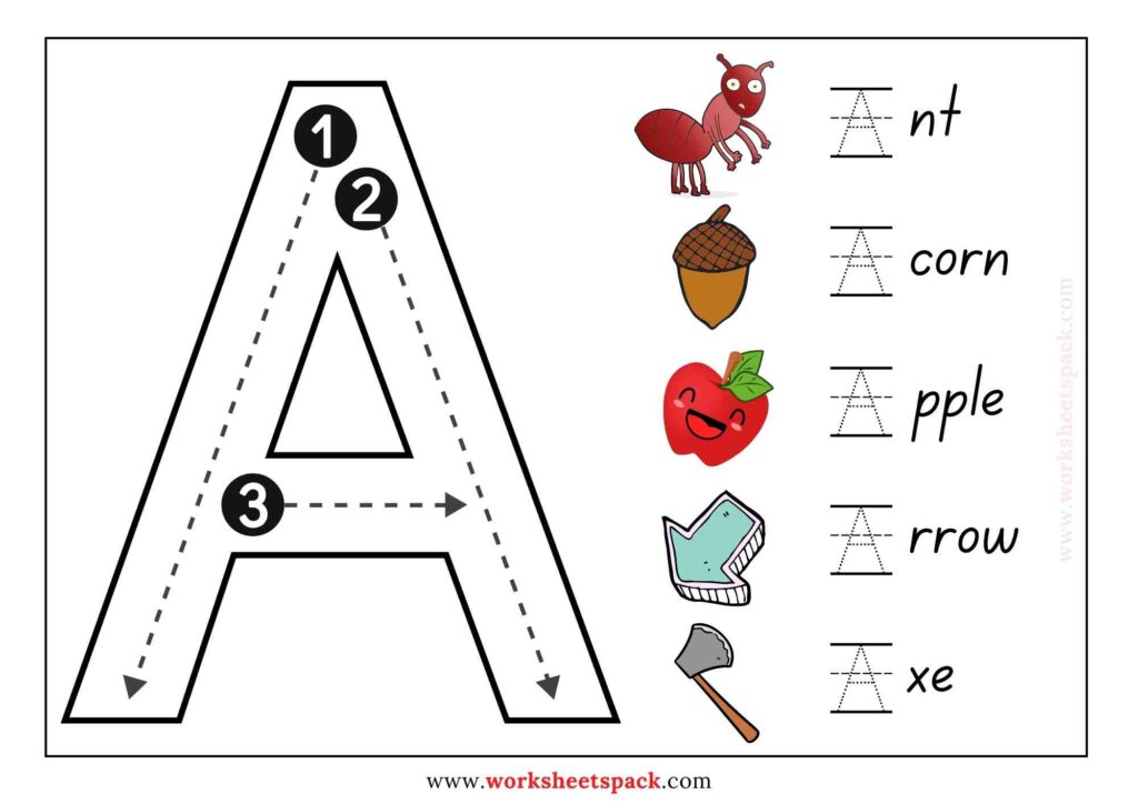 Alphabet Letters To Trace Worksheets