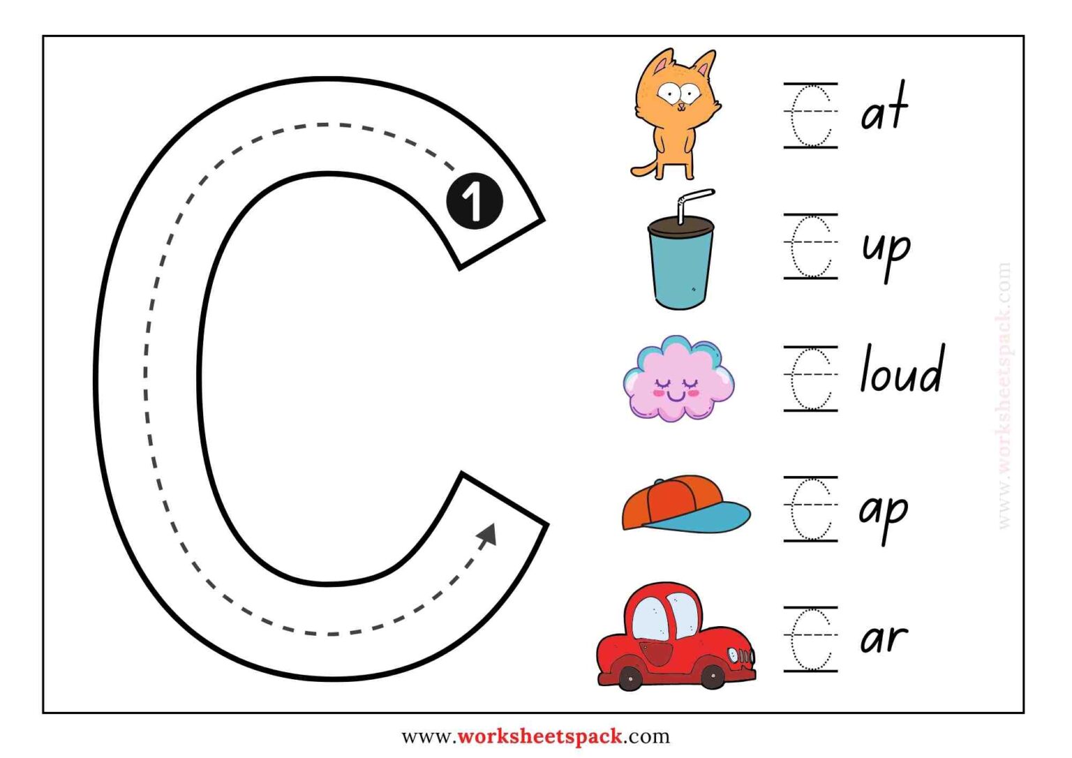 Free Printable Big Letter Tracing Worksheets worksheetspack