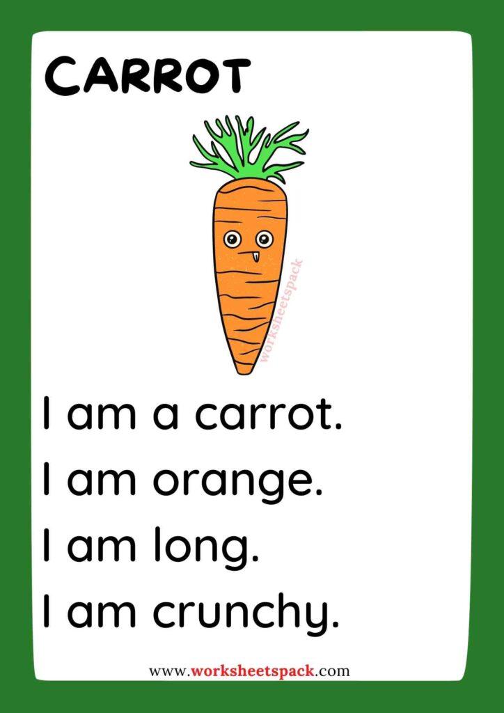 Comprehension passage on vegetables