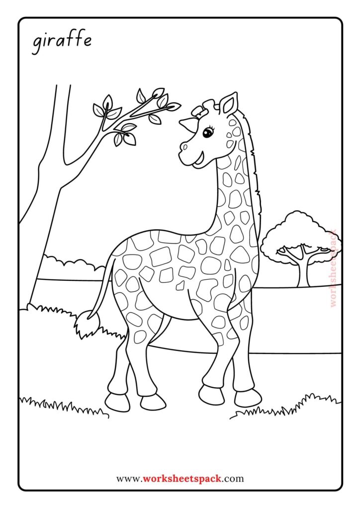Cute zoo animals coloring pages