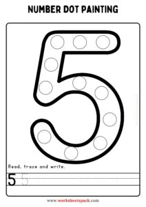 Free Number Dot Painting Worksheets 1-10 - worksheetspack