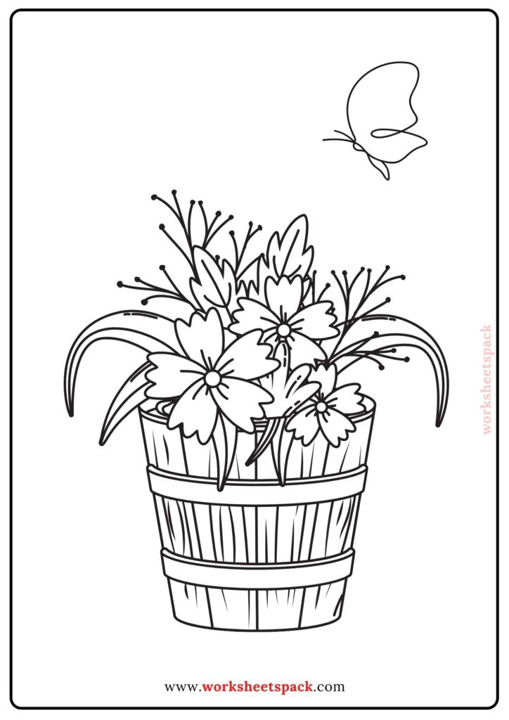 Easy spring coloring pages