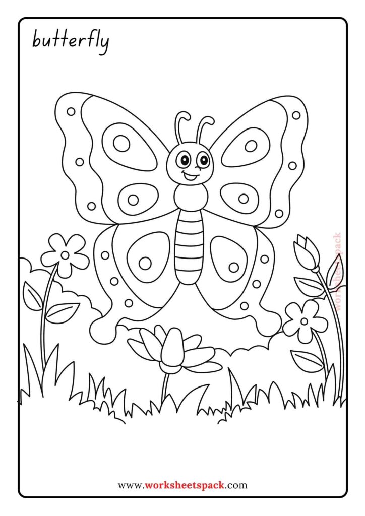Insect coloring pages for kindergarten