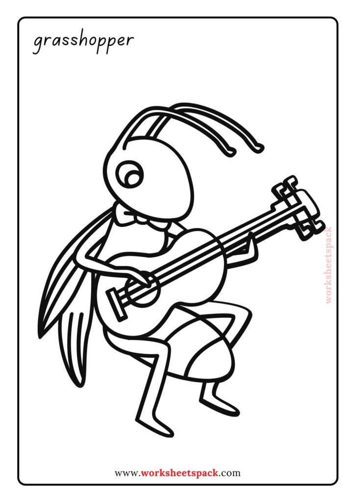 Insects coloring pages for preschoolers