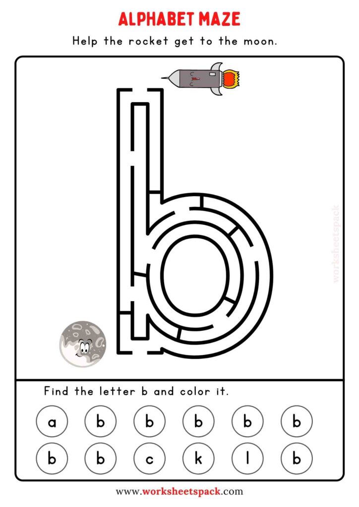 Lowercase alphabet maze