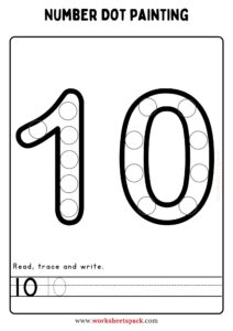 Free Number Dot Painting Worksheets 1-10 - worksheetspack