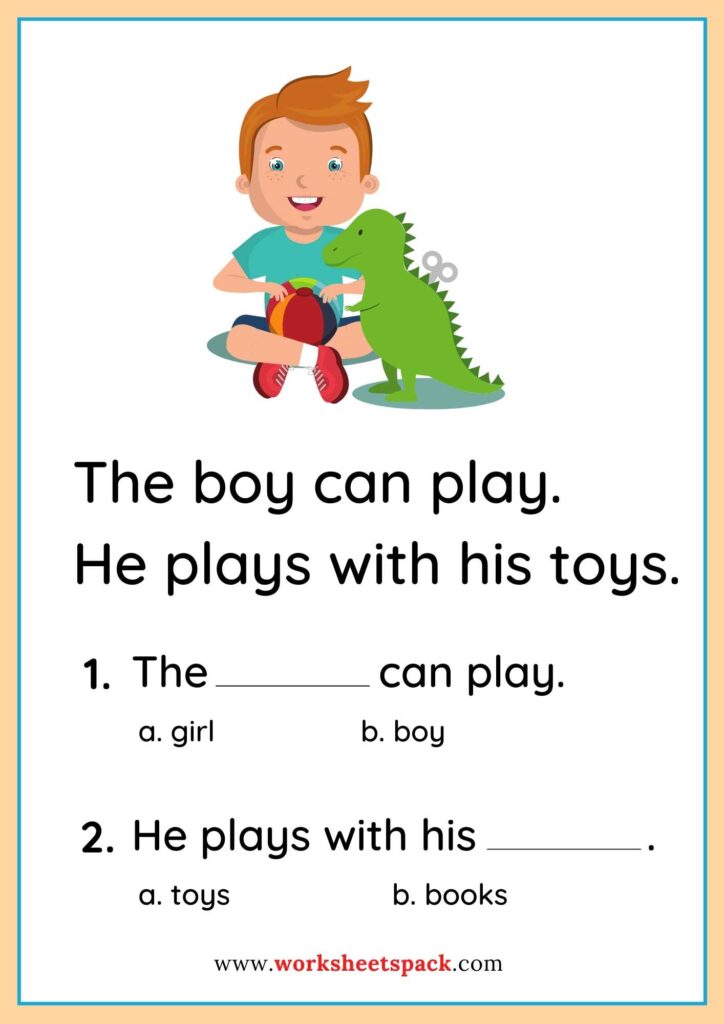 Preschool Reading Comprehension Worksheets
