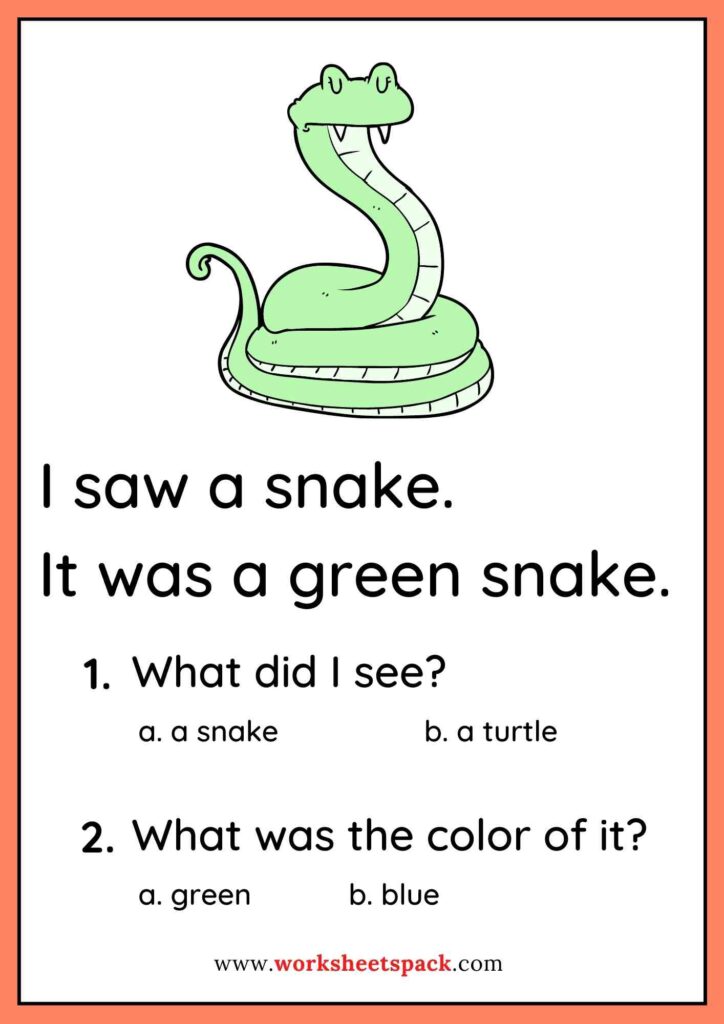 Preschool reading worksheets PDF