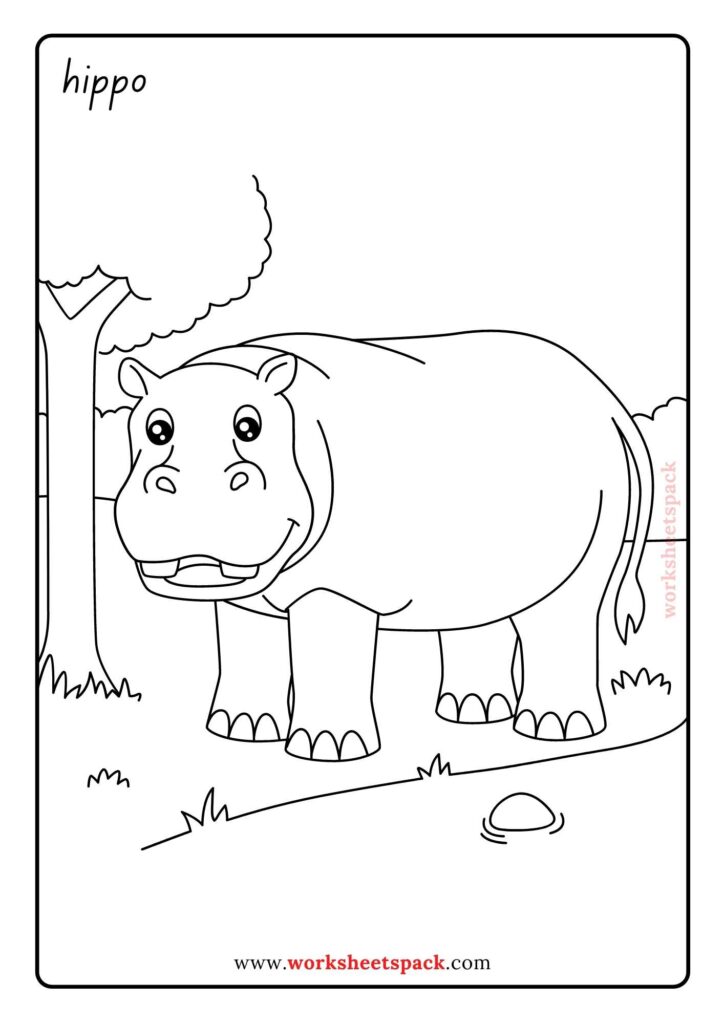 Printable zoo animals coloring pages