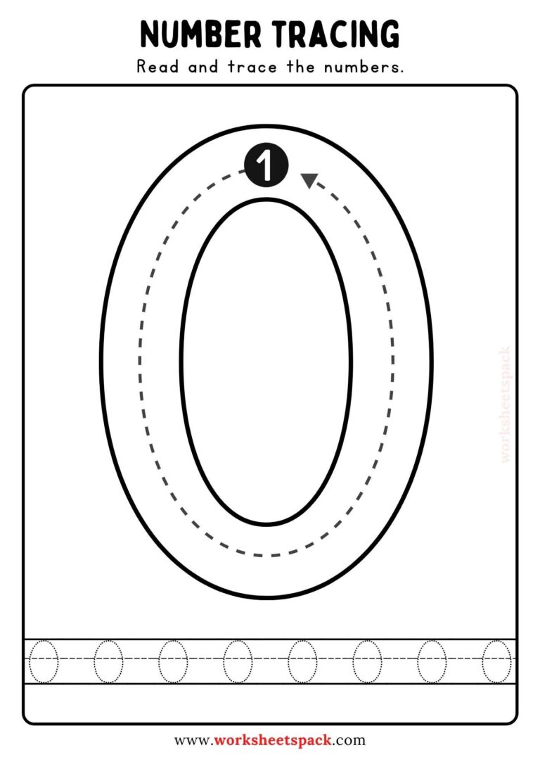 Number Tracing Worksheetspack 8522